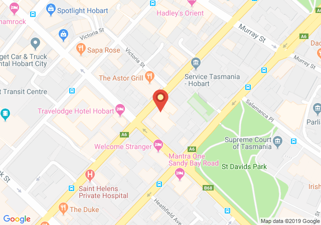Google map image of Level 2/162 MacQuarie Street, Hobart, TAS, 7000